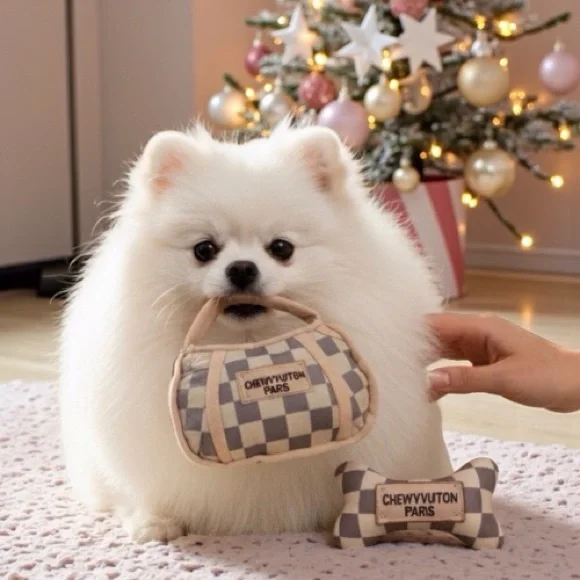 Pet Toy Bone Squeaky Plush Dog Bone - Picture 2 of 4